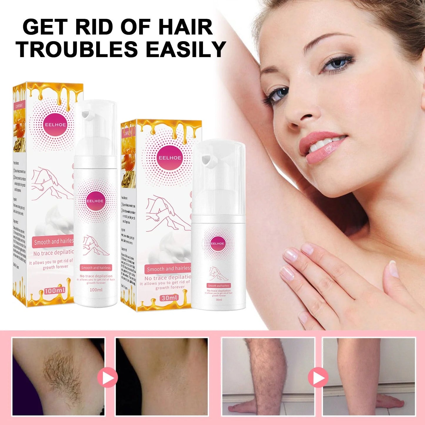 Mu Si Honey Hair Removal Spray for smooth, hair-free skin without irritation