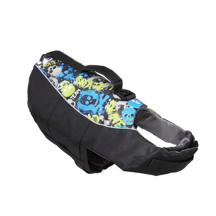 Adjustable mermaid shark design dog life vest for swimming safety