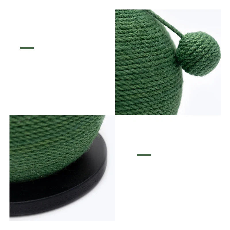 Cactus-shaped cat scratching ball with sisal rope for nail health