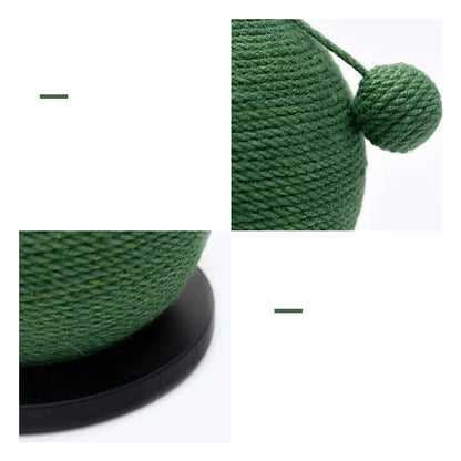 Cactus-shaped cat scratching ball with sisal rope for nail health
