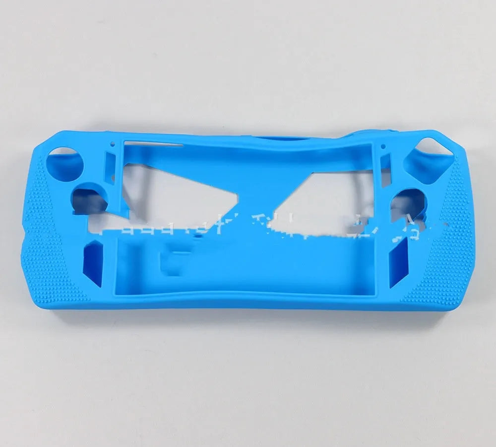 Plastic game console case with drop protection, shown in black, blue, pink, red, white, or yellow
