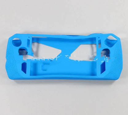 Plastic game console case with drop protection, shown in black, blue, pink, red, white, or yellow