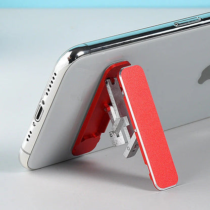 Adjustable Foldable Phone Stand made of durable aluminum alloy with a non-slip design and versatile viewing angle options