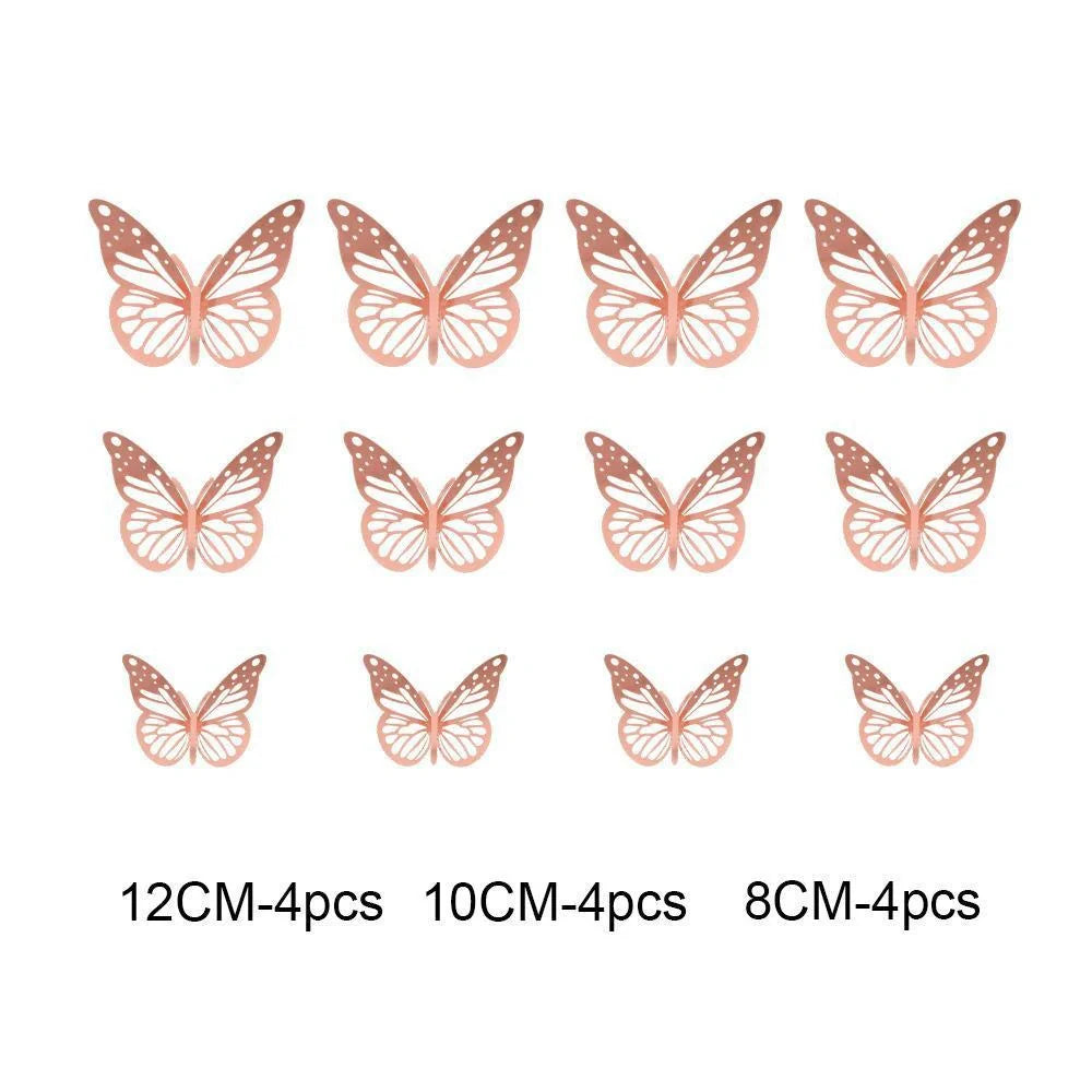 3D Hollow Butterflies Mirror Wall Stickers for Kids Rooms and Home Decor