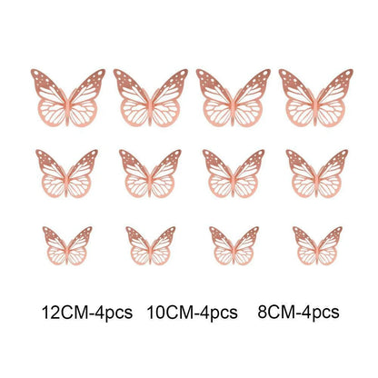 3D Hollow Butterflies Mirror Wall Stickers for Kids Rooms and Home Decor