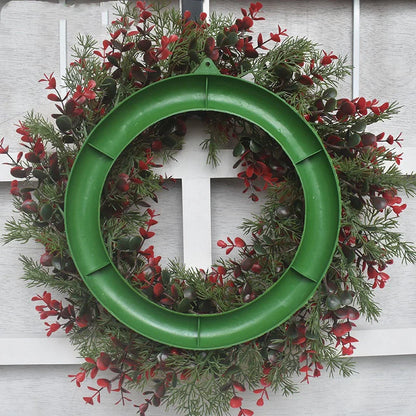 45cm artificial cherry pattern Christmas wreath with LED lights for festive decoration