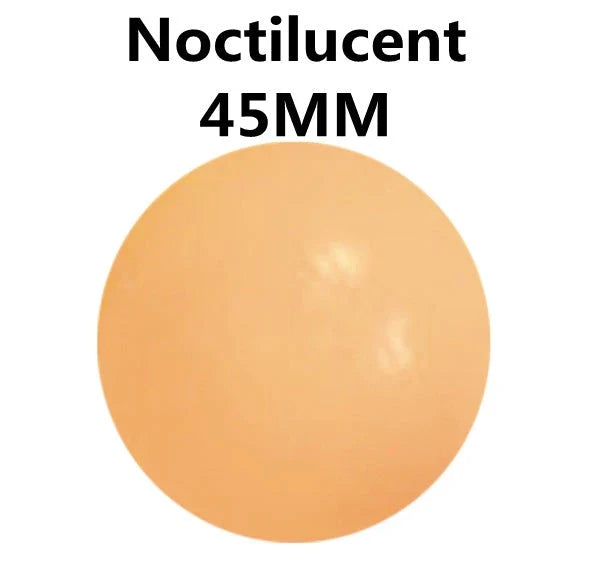 Colorful, luminous stress relief balls with a sticky surface for bouncing, squeezing, and sticking to surfaces
