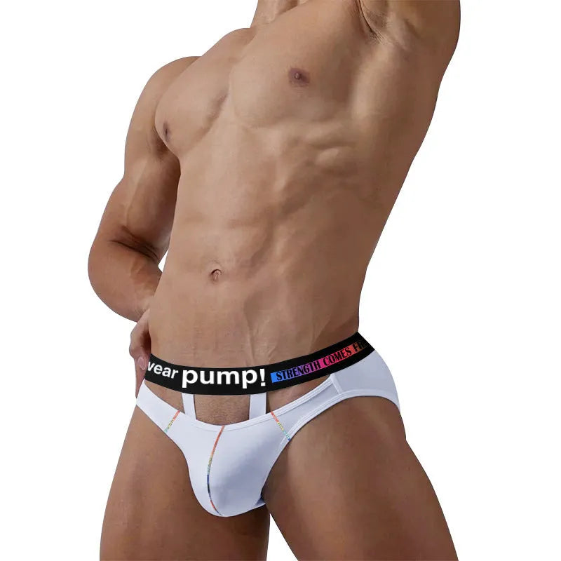 Men's solid colour low waist briefs in black and white modal fabric