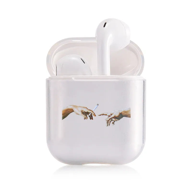 Transparent plastic protective case for Apple AirPods and AirPods Pro headphones