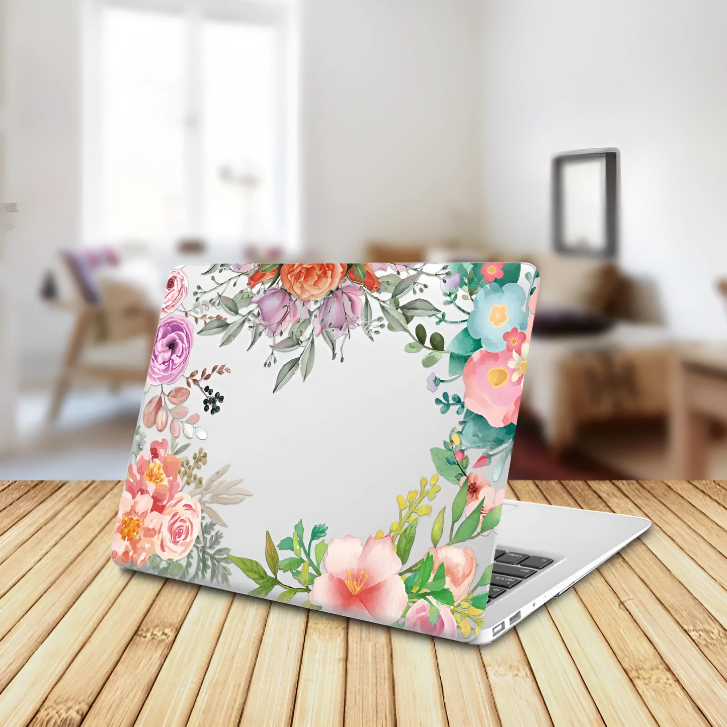 Plastic laptop protective shell with floral pattern for MacBook Air 11 inch and MacBook Pro 12 inch retina.