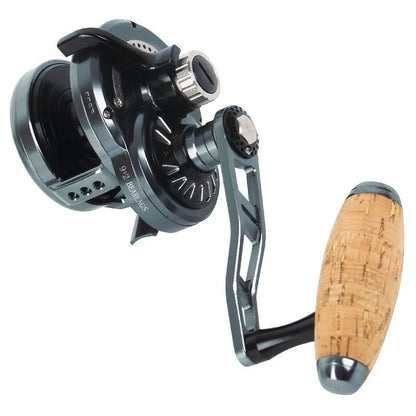 Black fishing line cable winder with extension shaft on composite fibre construction