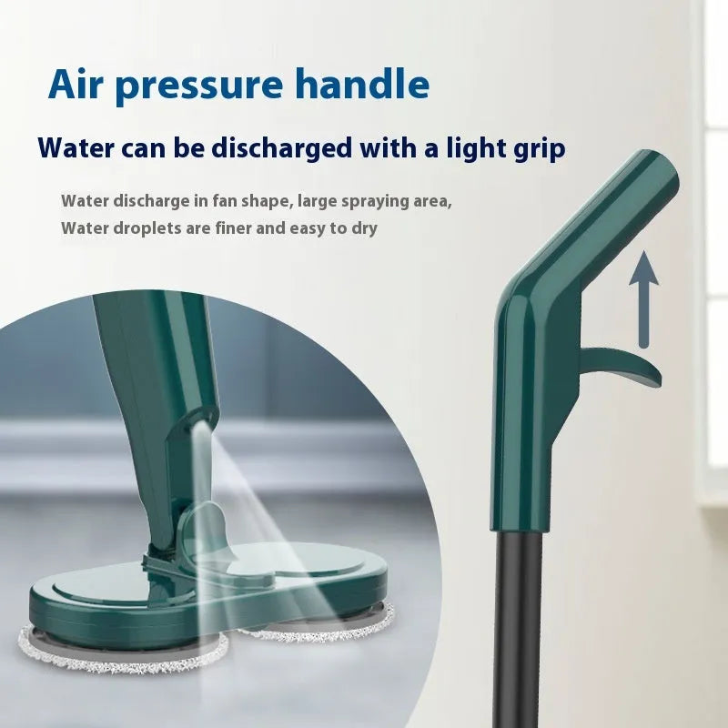 Wireless electric mop in S5 Green colour with USB charging cable and integrated water tank
