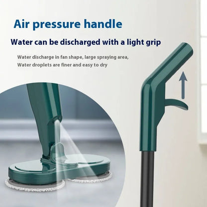 Wireless electric mop in S5 Green colour with USB charging cable and integrated water tank