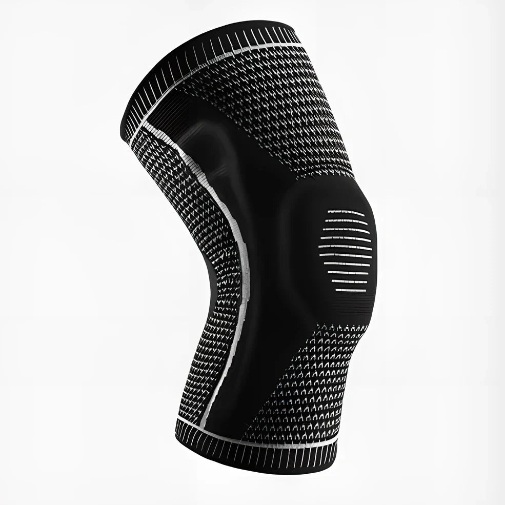 Compression sports knee pads with silicone springs for meniscus protection during basketball and running activities