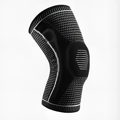Compression sports knee pads with silicone springs for meniscus protection during basketball and running activities