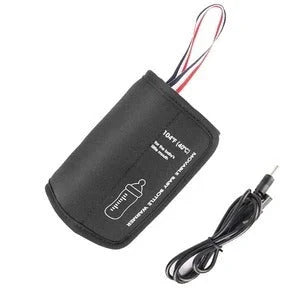 NewbornQueen™ USB Baby Bottle Warmer in black, compatible with car adapters and power banks