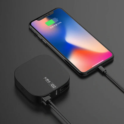 10000mAh mini power bank with digital display showing battery percentage