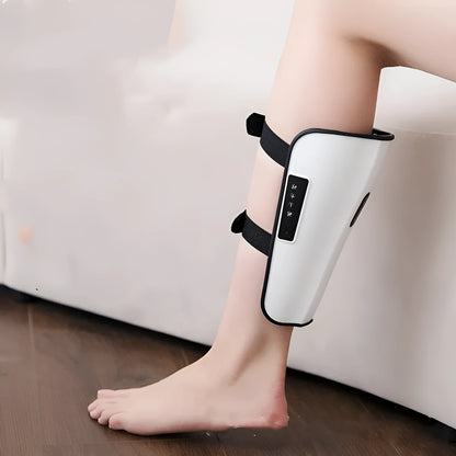 White electronic pulse calf massager with acupoint massage and infrared physiotherapy functions