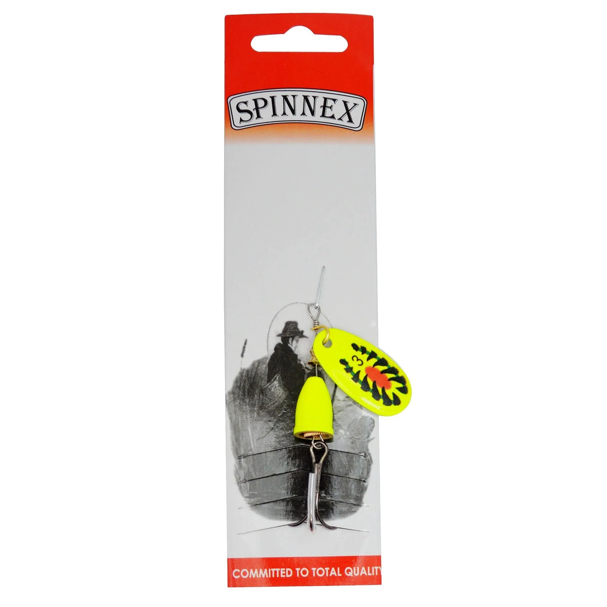 R composite rotating sequins copper bell fishing lure in seven colours showing 3# size and metal construction