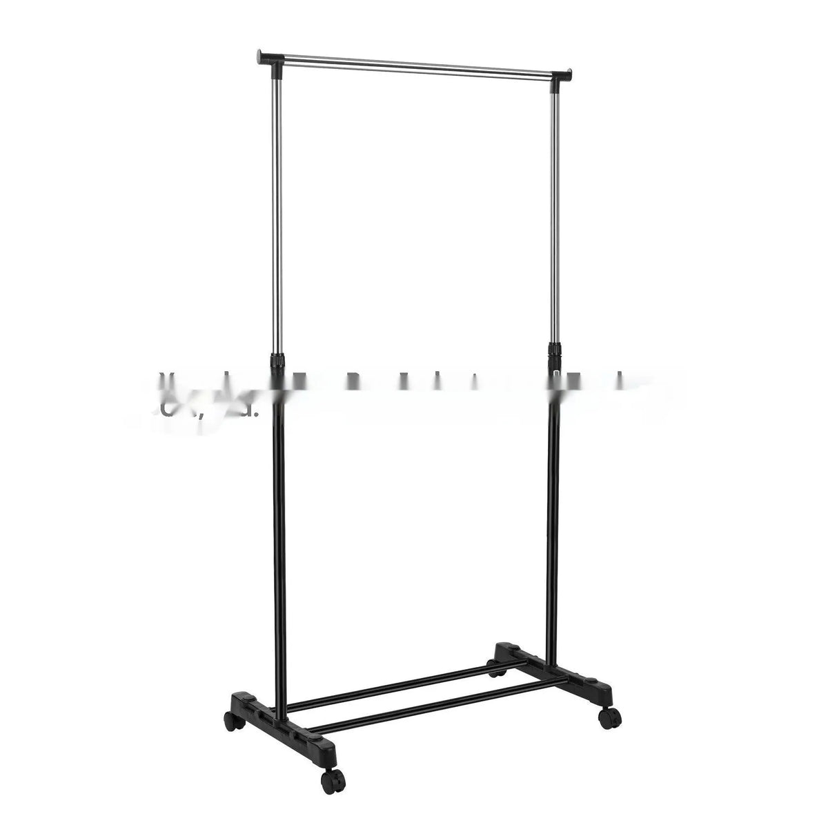 Stainless steel floor laundry rack, adjustable height 80-160cm, 78x42cm base, modern simplicity style, with alloy hanger.