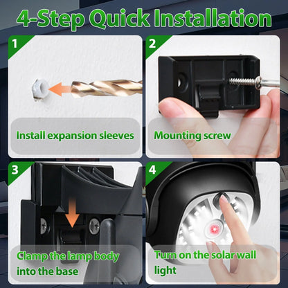 Human Sensing Solar Light for outdoor courtyards, black design, solar-powered with motion detection