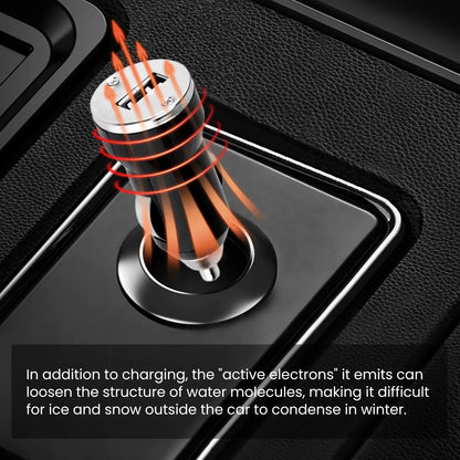 Black portable car de-icer with heated tip for melting windscreen ice