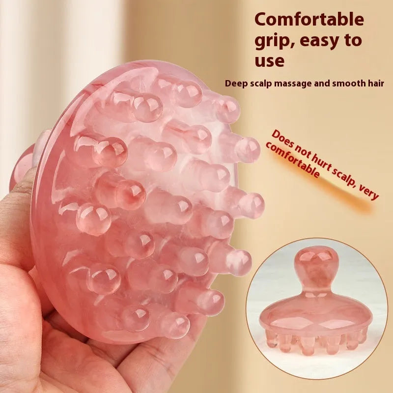 Brown and yellow disc massage comb with 21 teeth for head meridian massage