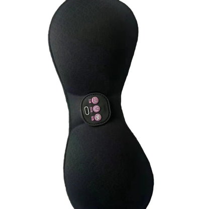 Black electric massage bra inner cushion with chest stickers and 3-key English control panel