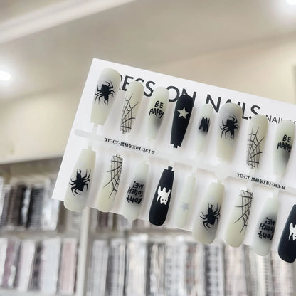 Wansheng YT2 nail stickers in short ladder and long ladder shapes with glossy or frosted sealing layer, 40 pieces per set