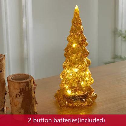 Borosilicate glass Christmas tree decoration with geometric shape and glitter accents