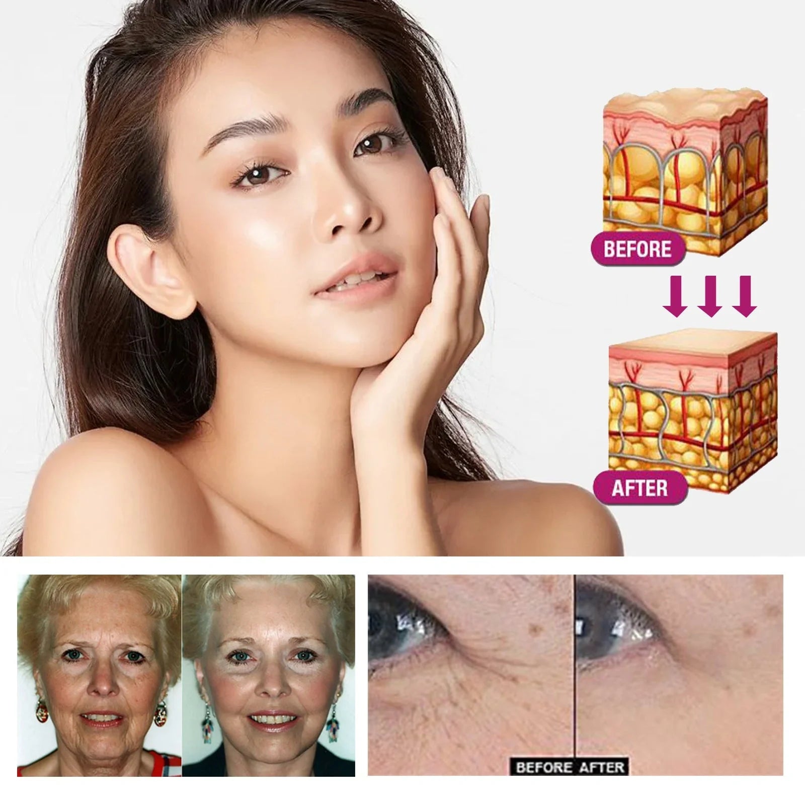Collagen wash-in mask for skin tightening and fine lines reduction