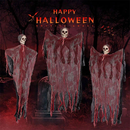 Halloween hanging ghost pendant with dyed blood effect for spooky decor