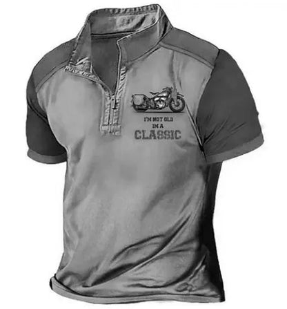 3D printed golf polo shirt in polyester bird eye cloth fabric with loose fit pullover design