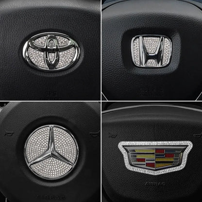 Zinc alloy diamond decorative sticker for Toyota car steering wheel centre