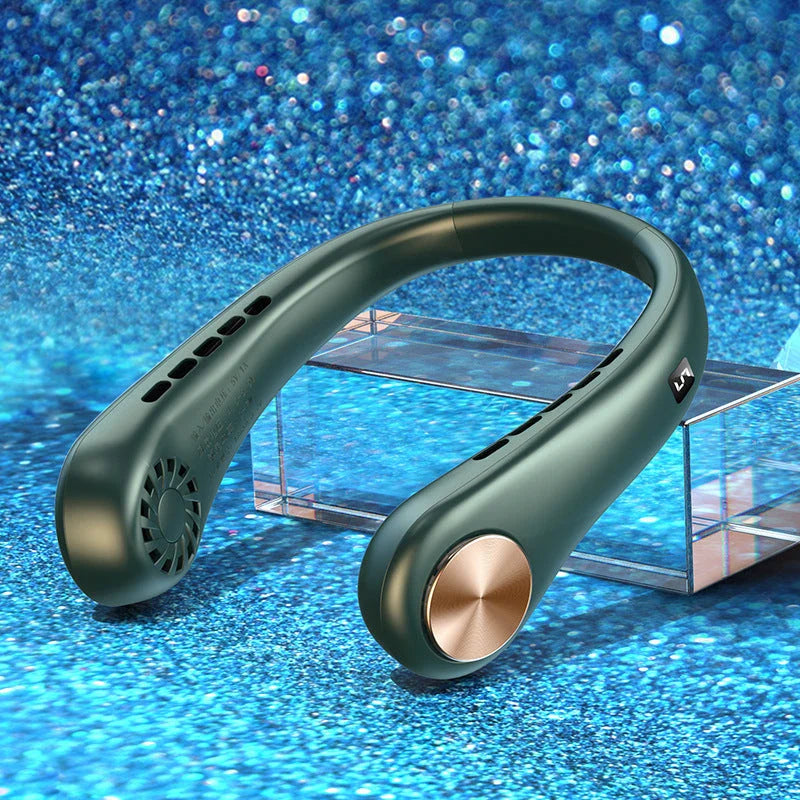 Portable Bladeless Hanging Neck Fan with Decentralized Air Outlet and Quiet Operation