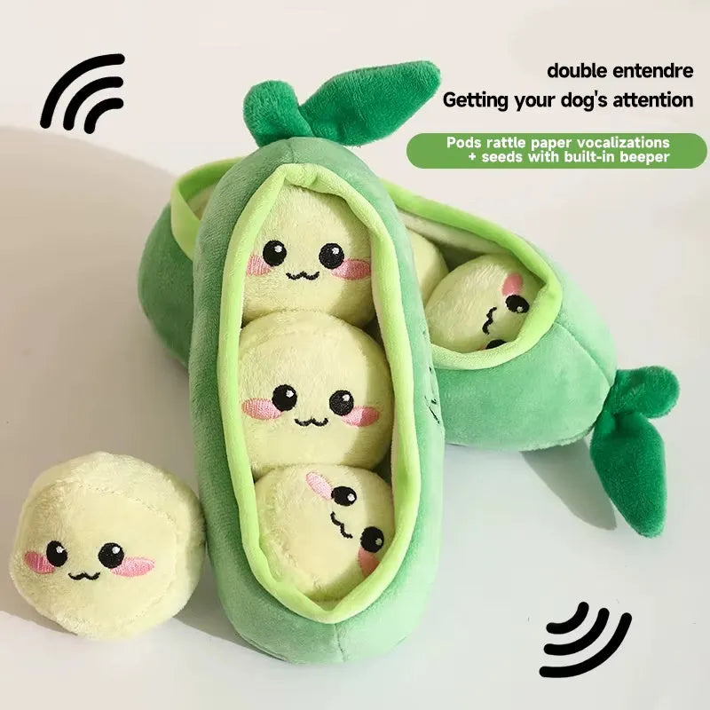 Interactive Squeaky Dog Toys for Puppies and Small Breeds Including Corgi, Boredom Buster Chew Toys with Squeaker, Enrichment Sniffing Play, Banana Monkey Carrot Rabbit Durian Pea Shapes
