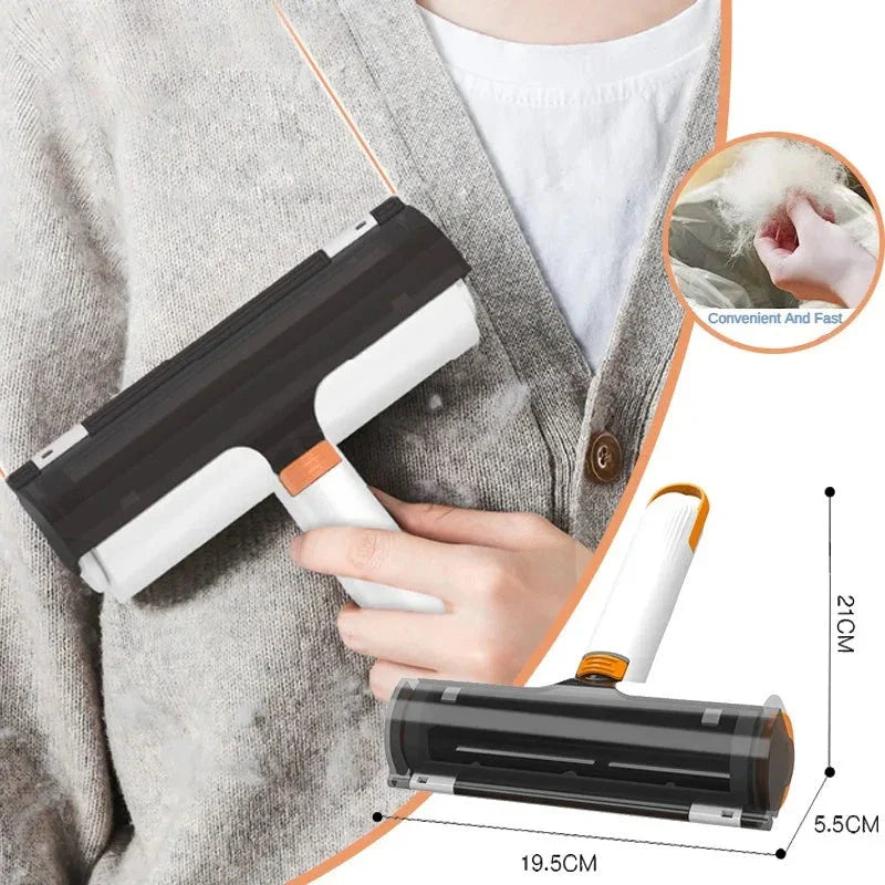 A versatile pet hair removal brush made of durable ABS material, allowing for effortless grooming and cleaning of fabrics and surfaces.