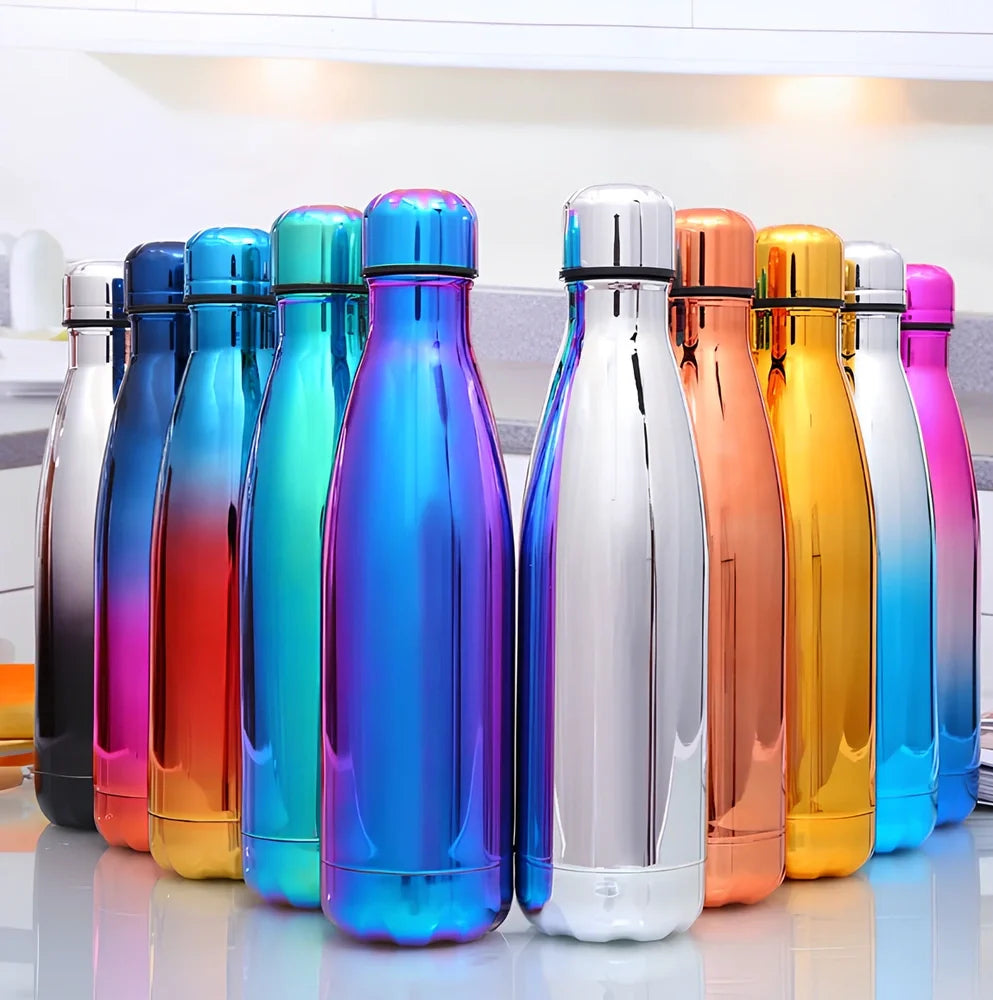 Stainless steel vacuum flask with 500ml capacity and double-wall insulation for temperature control