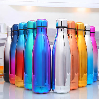 Stainless steel vacuum flask with 500ml capacity and double-wall insulation for temperature control