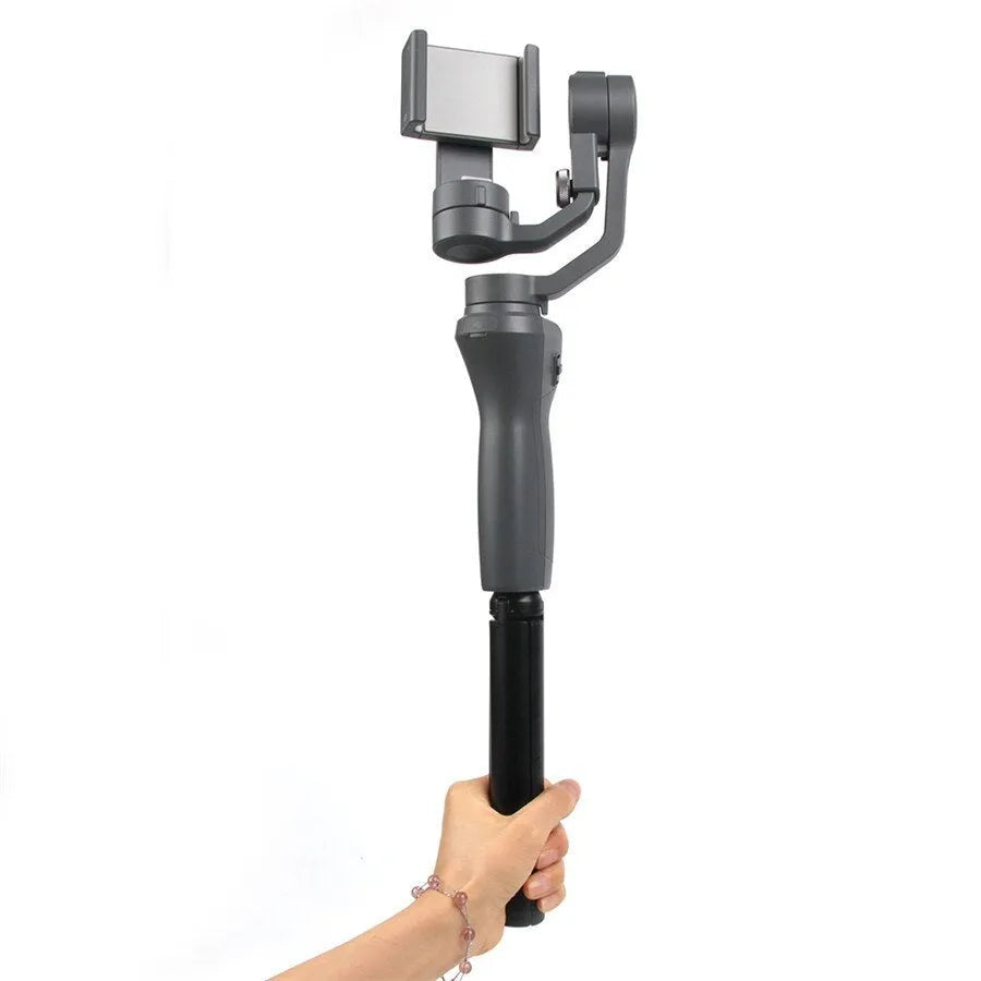 Black aluminium mobile phone tripod with PTZ adjustments for handheld stabilisation