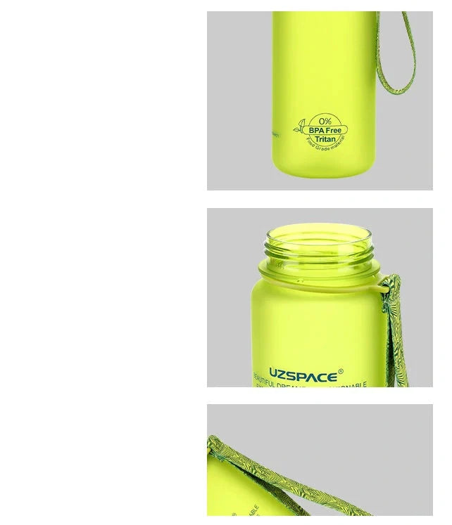500ml leak-proof sports water bottle in red, blue, green, and grey