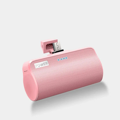 Universal 3000mAh power bank in cylindrical aluminium shell with ABS case for Android Apple Type-C phones