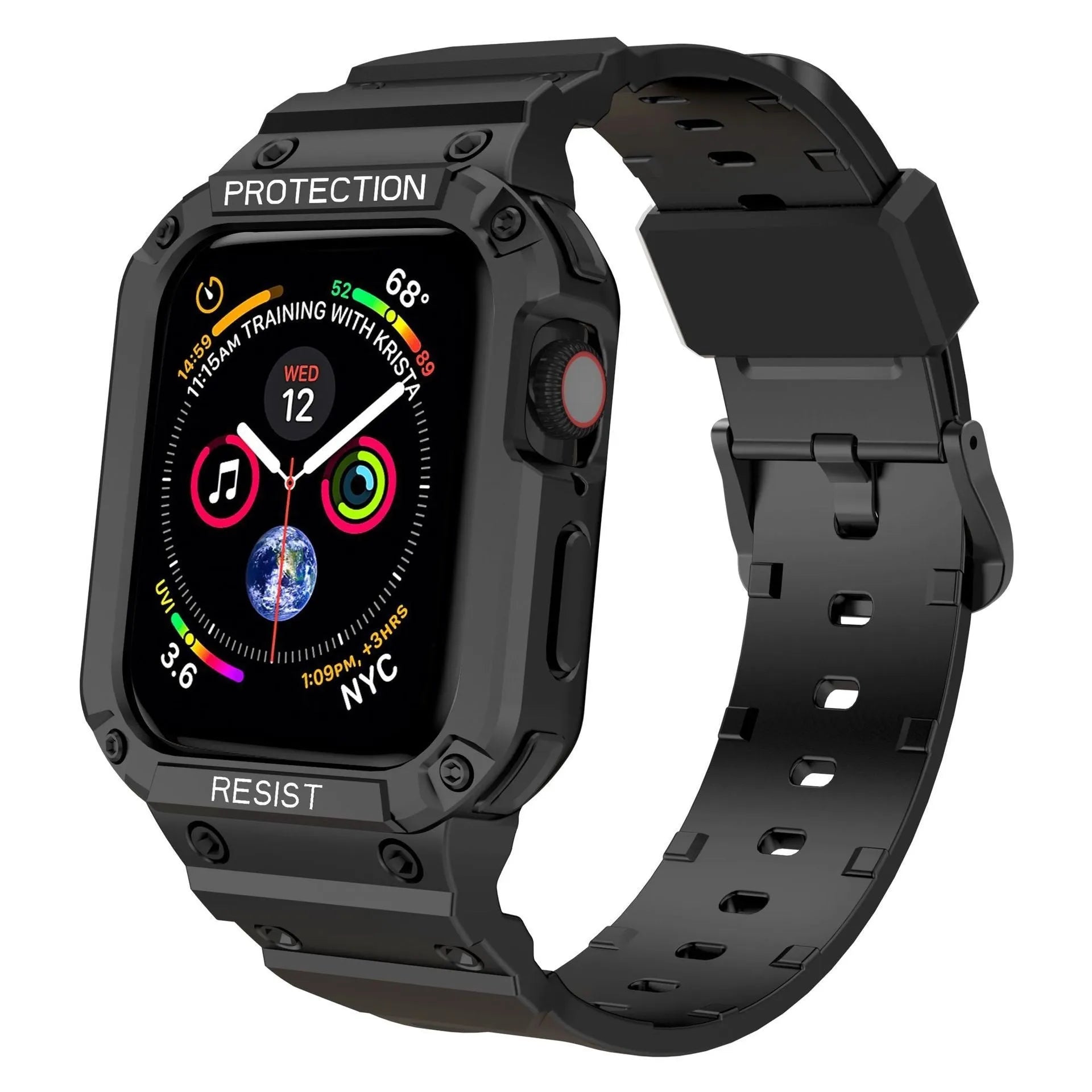 Soft TPU sports strap for Apple Watch Series 8 shown in multiple colour options