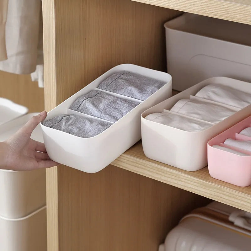 PP plastic drawer organiser box for socks and underwear storage in apricot colour