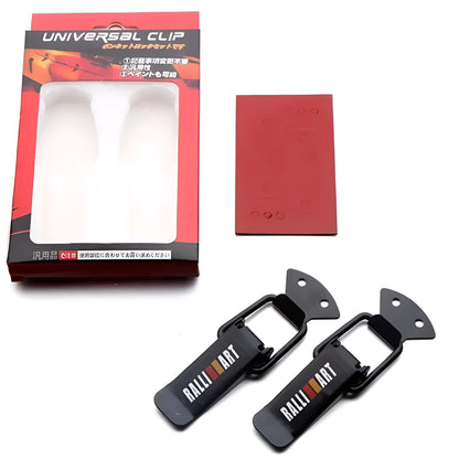 Black car bumper drag hook lock catch, approximately 117mm large trunk buckle assembly, single unit.