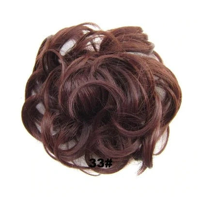 Hair ring wig in various colours from 1# to Burg, showing synthetic fibres and natural hairline for temporary styling