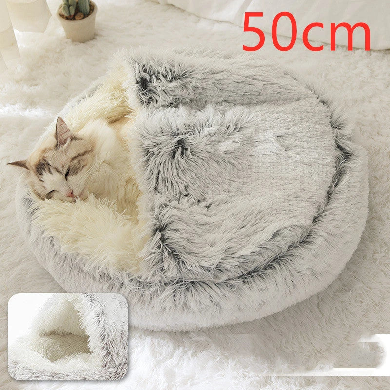 Cozy All-in-One Pet Bed in various colors and sizes, providing a plush and comfortable retreat for cats and dogs