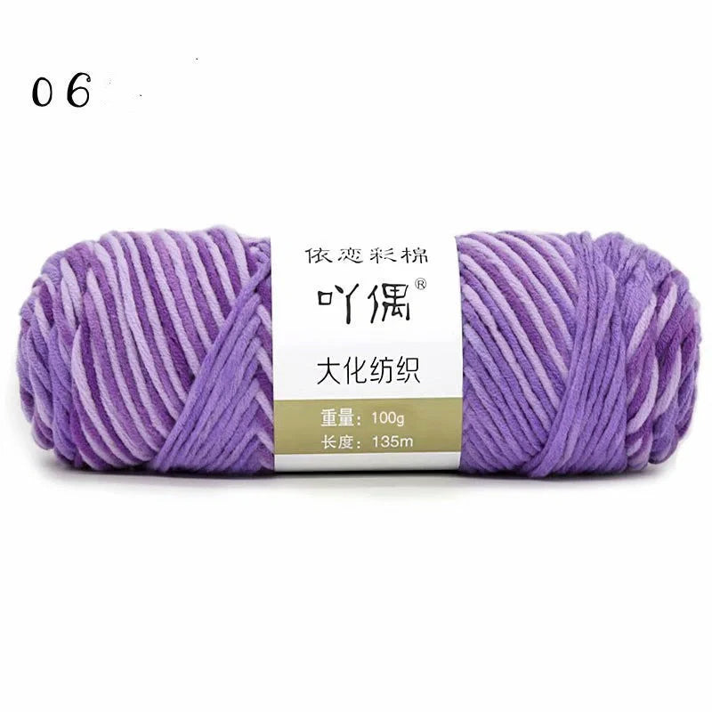 Gradient milk cotton wool hand-knitting yarn in various vibrant colours