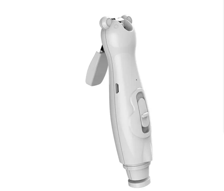 Green or white rechargeable electric baby nail clipper with six grinding heads and USB charging cable