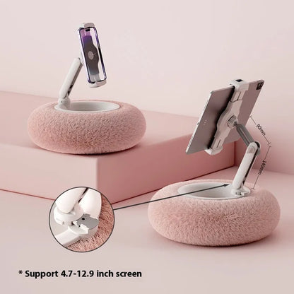 ABS plastic rotating bracket holding a tablet, showing height adjustment and rotation features with colour options